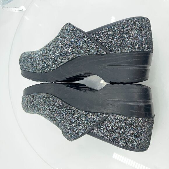 Sanita Pro Womens Clog Size 36 5 Textured Black Leather Work Nursing Shoe - Picture 10 of 14